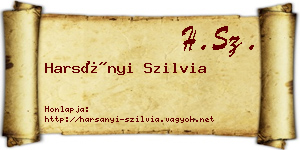 Harsányi Szilvia névjegykártya